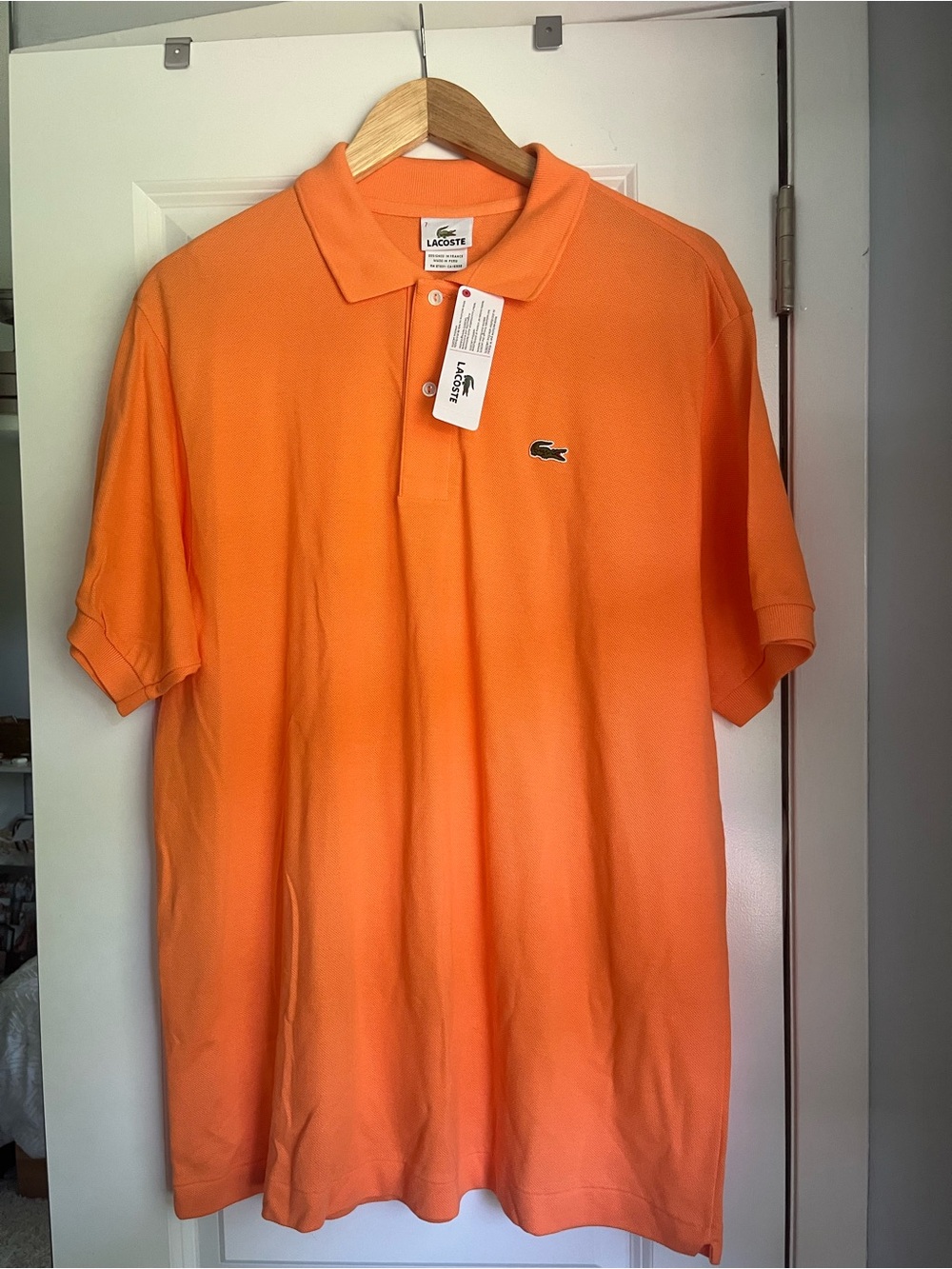 Lacoste Men’s Orange Short-Sleeve Cotton Piqué Polo